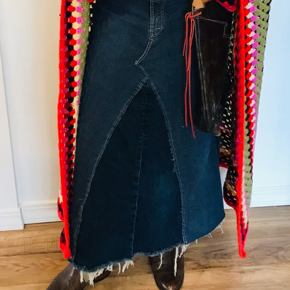 Vintage Denver Hayes handmade Maxi Denim Skirt Size 34” - Picture 11 of 12